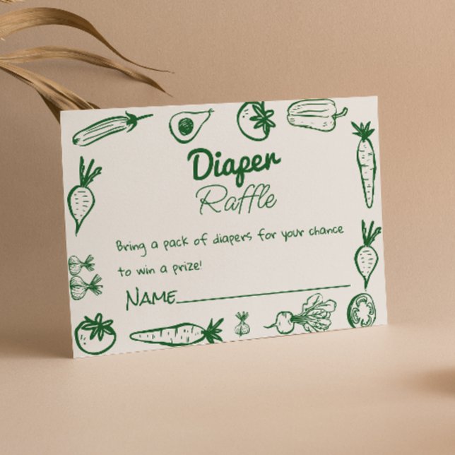 Drawn Locally Grown Farmers Market Diaper Raffle Enclosure Card (Creator Uploaded)