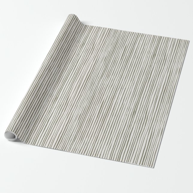 Drawn olive green stripes | Christmas | Holiday Wrapping Paper (Unrolled)
