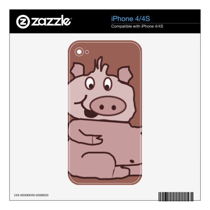 Drawn Pig face iPhone 4S Skin