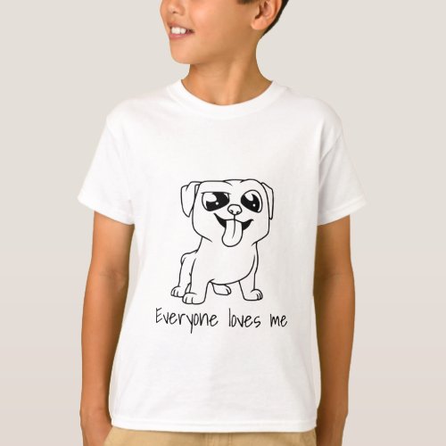 Drawn puppy Kids Basic T_Shirt