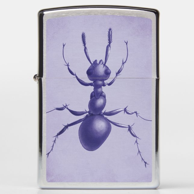 Drawn Purple Ant Zippo Lighter (Front)