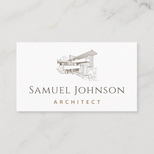 Drawn Residential Building Professional Architect Business Card
