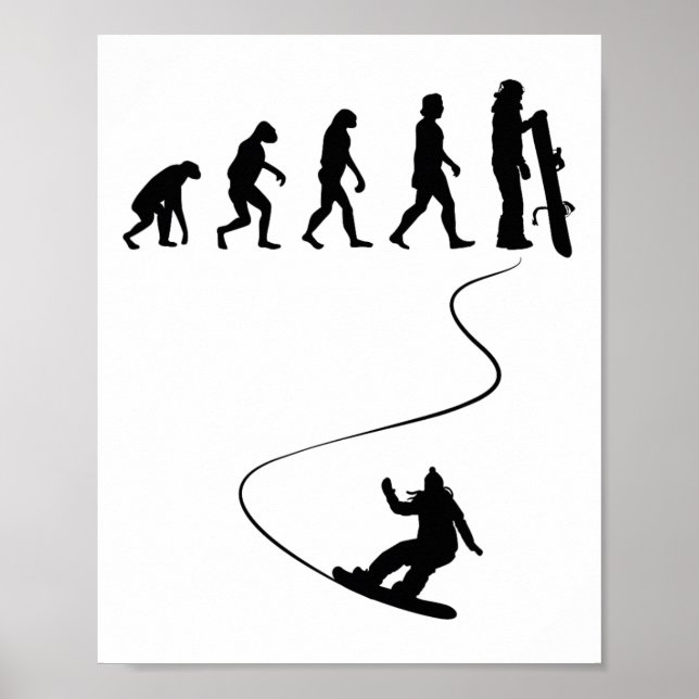 Drawn Simple Evolution Snowboard 1  Poster (Front)
