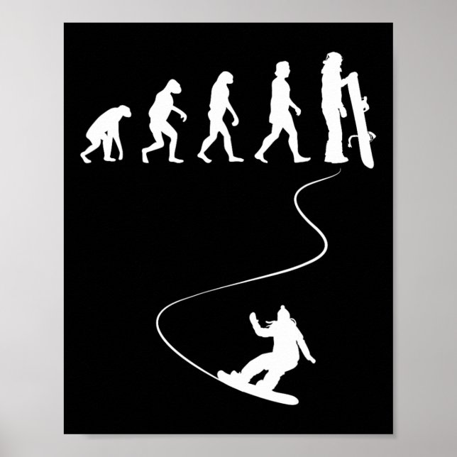 Drawn Simple Evolution Snowboard  Poster (Front)