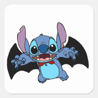 Drawn stitch with wings  square sticker
