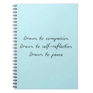 Drawn to Notebook in Ocean Blue with Poem