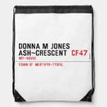Donna M Jones Ash~Crescent   Drawstring Backpack