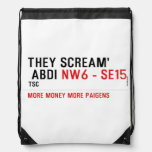 THEY SCREAM'  ABDI  Drawstring Backpack