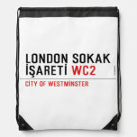 LONDON SOKAK İŞARETİ  Drawstring Backpack