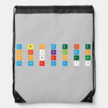 A B C D E F G
 H I J K L M N
 O P Q R S T U
 V W X Y Z ! ?  Drawstring Backpack