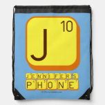 J
 JENNIFER'S
 PHONE  Drawstring Backpack
