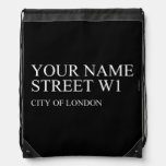 Your Name Street  Drawstring Backpack