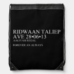 Ridwaan TaLiEp Ave  Drawstring Backpack