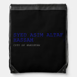 SYED ASIM ALTAF HASSAM  Drawstring Backpack