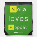 'Nolla 
 loves
 Popcat'  Drawstring Backpack