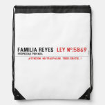 Familia reyes   Drawstring Backpack