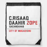 C.risaaq daahir  Drawstring Backpack