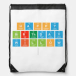 Happy
 birthday
 Willow
   Drawstring Backpack