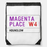 Magenta Place   Drawstring Backpack