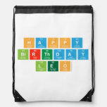 happy 
 birthday 
 LEO  Drawstring Backpack