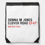 Donna M Jones Clover Road  Drawstring Backpack