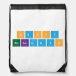 Happy 
 Holidays   Drawstring Backpack