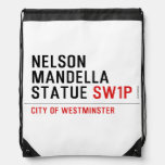 nelson mandella statue  Drawstring Backpack