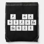 P aRK
 INSPIRES
 GENIUS  Drawstring Backpack
