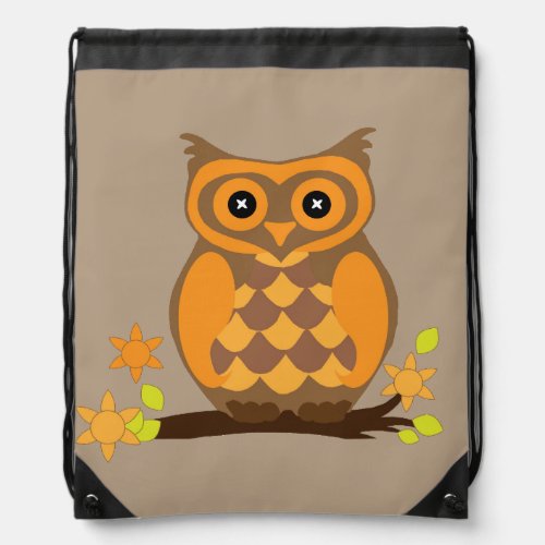 Drawstring Backpack Animated Owl