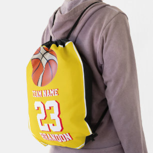 Drawstring Backpack basketball Senior Night gold