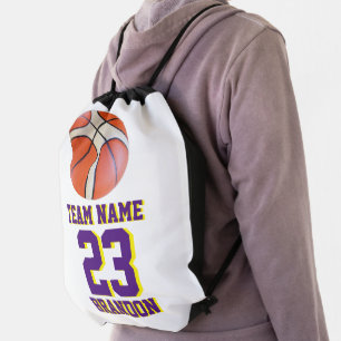 Drawstring Backpack basketball SENIOR NIGHT PURPLE