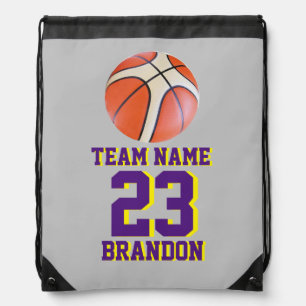 Drawstring Backpack basketball SENIOR NIGHT PURPLE