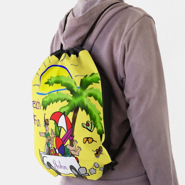 Drawstring Backpack Beach Fun Palm Trees (Insitu)
