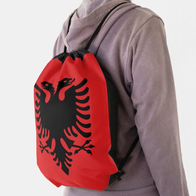 Drawstring backpack - Flag of Albania (Insitu)