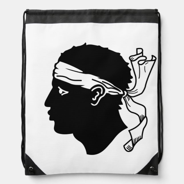 Drawstring backpack - Flag of Corsica (Front)