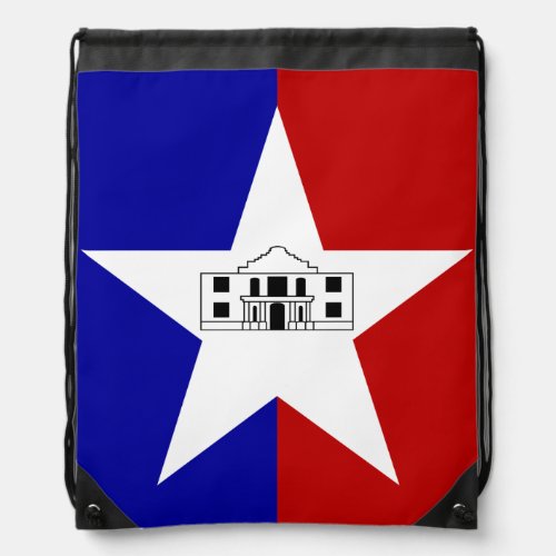 Drawstring backpack _ Flag of San Antonio