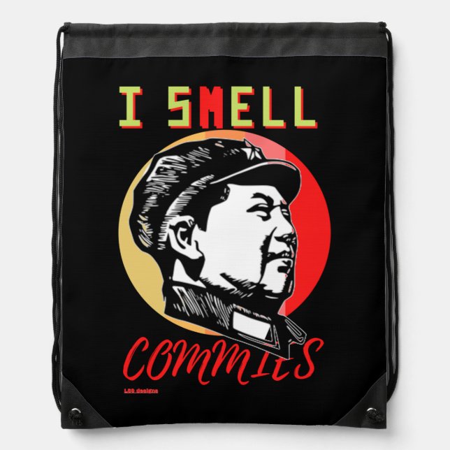 drawstring backpack "I SMELL COMMIES 2 : MAO" (Front)