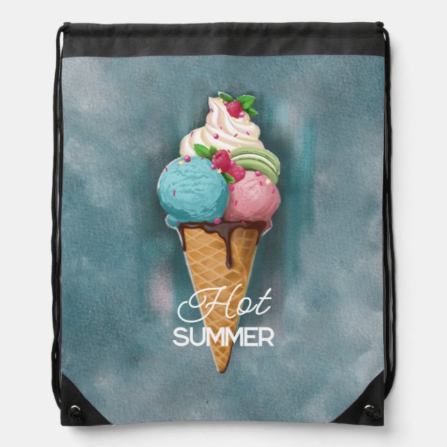 Drawstring Backpack Ice cream (Front)