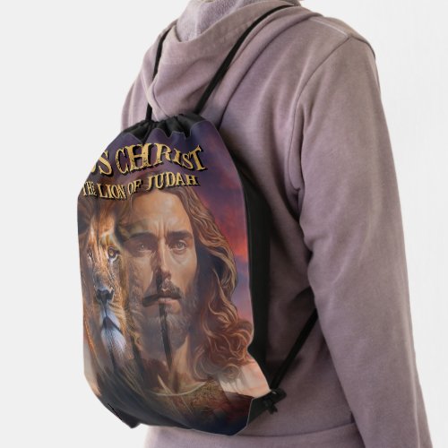 Drawstring Backpack Jesus Christ The Lion Of Judah