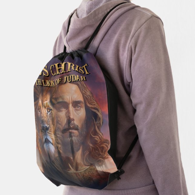 Drawstring Backpack Jesus Christ The Lion Of Judah (Insitu)