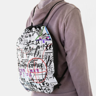 Drawstring Backpack maths patterned