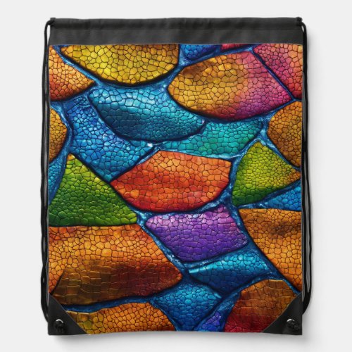 Drawstring Backpack multi colour anaconda skin