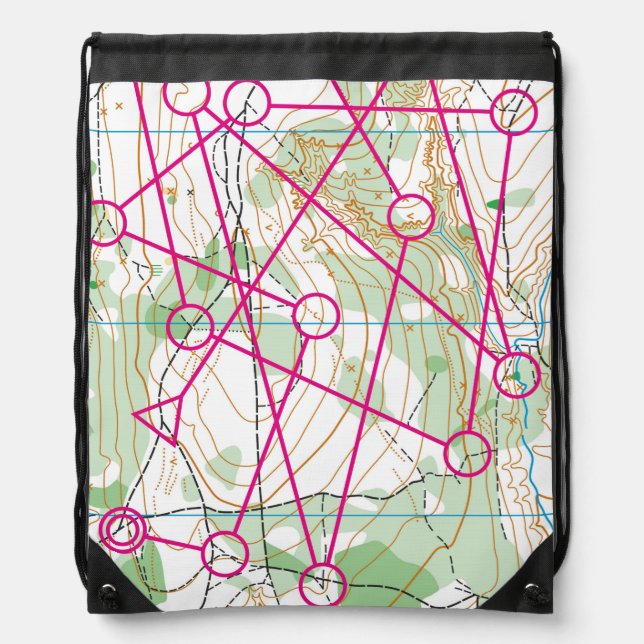 Drawstring Backpack - Orienteering course (Front)