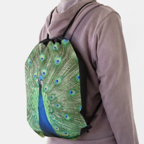 Drawstring Backpack _ Peacock