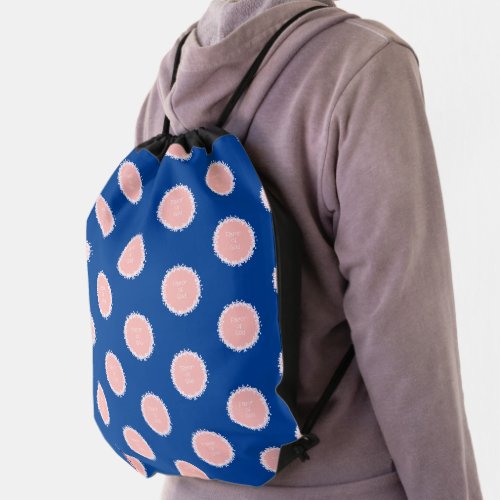 Drawstring Backpack Pink and Blue