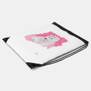 Drawstring Backpack : Poodle
