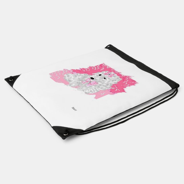 Drawstring Backpack : Poodle (Side)