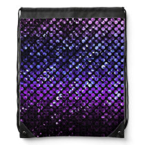 Drawstring Backpack Purple Crystal Bling Strass Drawstring Backpack Purple Crystal Bling Strass
