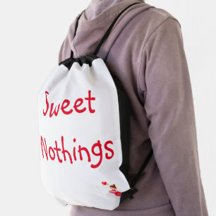 Drawstring Backpack Red Hearts Sweet Nothings