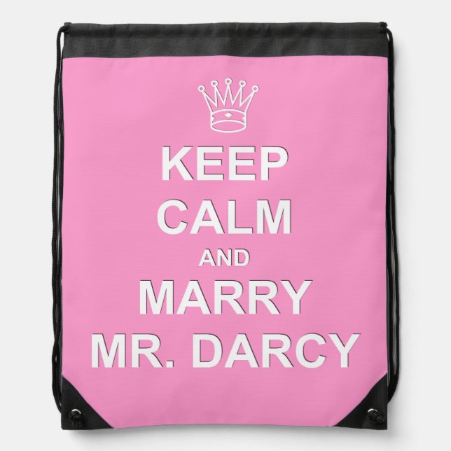 Drawstring Backpack - Rose - Keep Calm and... (Front)